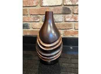 Unique Swirl Shaped Hand Carved Vase Or Ornamental Mango Wood Piece From Thailand
