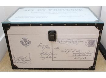 Decorative French Trunk With Glass Top