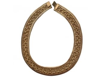 Gold Toned Mesh Link Necklace