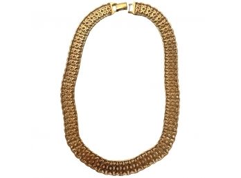 Monet Gold Tone Mesh Link Classic Collar Necklace
