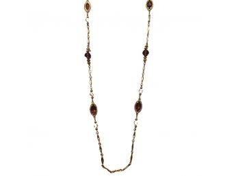 1928 Necklace With Purple Gemstones