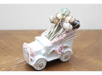 Hand Painted Porcelain Pin Holder