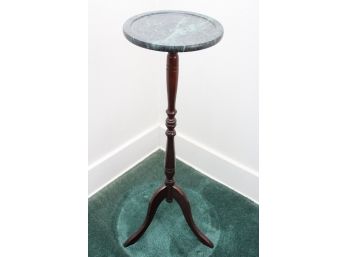 Vintage Pedestal Plant Stand With Marble Top
