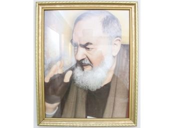 Gold Framed Padre Pio Portrait