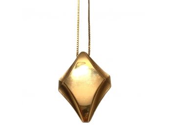 Monet Gold Necklace With Diamond Shaped Pendant
