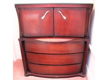 Rosewood Chest Of Drawers With Gold Toned Handles