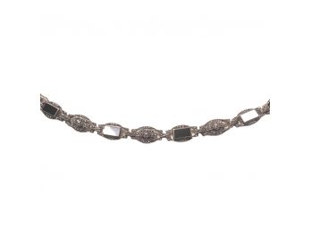 Sterling Silver Bracelet With Gemstones 24 Grams