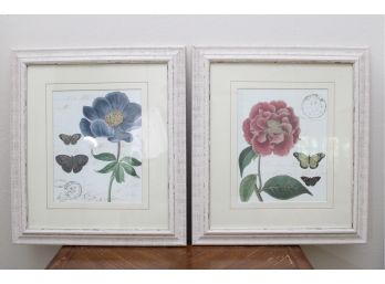 Pair Of Decorative Framed Flower Prints