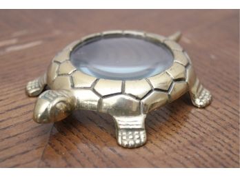 Brass Turtle Tabletop Magnifying Glass