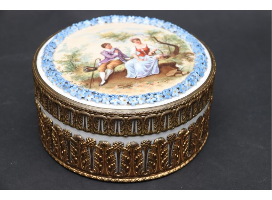 Hand Painted Antique Lidded Box