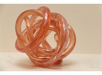 Murano Glass Twisted Pretzel Sculpture