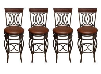 Four Wrought Iron Swivel Counter Stools By Hillsdale Furniture (Set 1 Of 2)