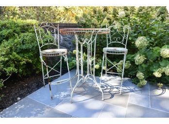 Outdoor Weathered High Table With Stools