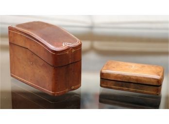 MID-CENTURY ITALIAN ALL LEATHER PLAYING CARD HOLDERs