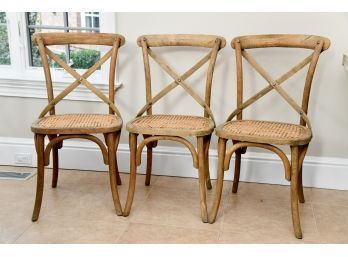 Trio Of Cane Seat Chairs