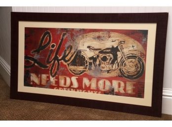 'Life Needs More Green Lights' Framed Motorcycle Print