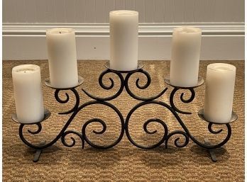 Wrought Iron Five Candle Stand