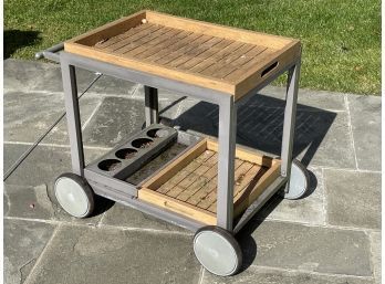 Crate & Barrel Alfresco Natural Outdoor Bar Cart
