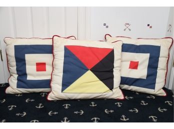 Nautical Flag Throw Pillow Trio