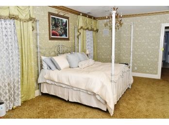 Four Post King Bed With Bedding And Mattress Included