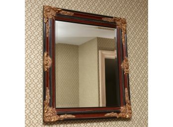 Black & Gilt Accented Wall Mirror