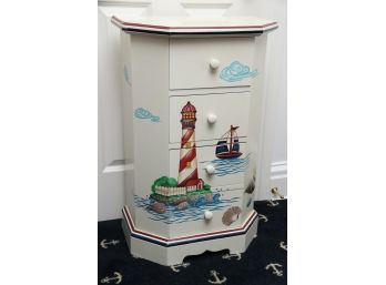Hand Painted Nautical Side Cabinet