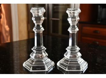 Pair Of Tiffany & Co. Crystal Candlesticks