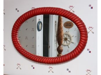 Red Nautical Rope Inspired Wall Mirror