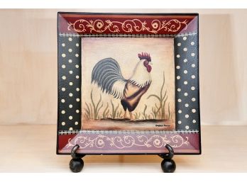Signed Rooster Plate