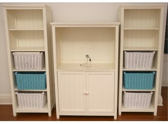 Three Piece Storage Set Including Two Bookcases & Entertainment Cabinet