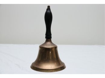 Vintage Brass Bell With Wooden Handle