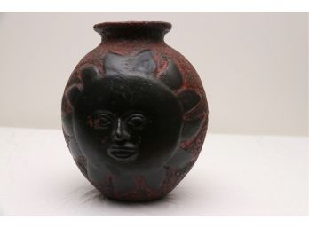 Dual-Sided Sun & Moon Symbol Vase