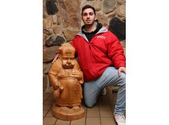Large Hand Carved Friar Monk Statue