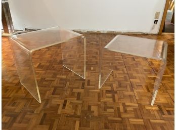 Pair Of Acrylic Nesting  End Tables