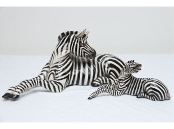 Pair Of Zebra Figurines Made In Italy
