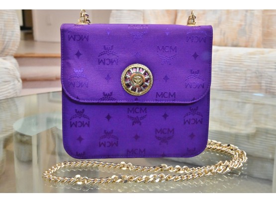 MCM Purple Handbag With Chain