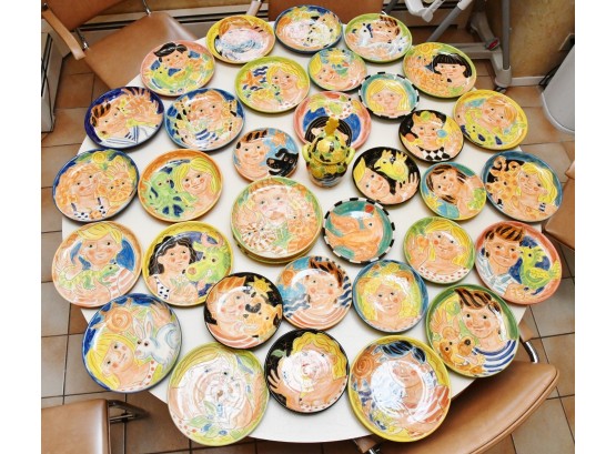 Large Collection Of Fun And Colorful Plates