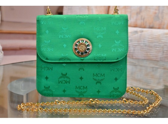 MCM Green Handbag With Chain
