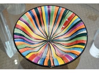 Hand Painted Colorful Bowl Artist Signed