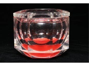 Thick Lucite Vessel With Swivel Lid