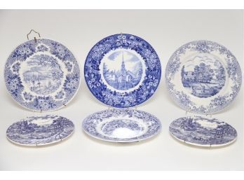 Collection Of Blue And White Display Plates