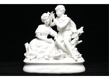 White Porcelain Boy & Girl Sculpture