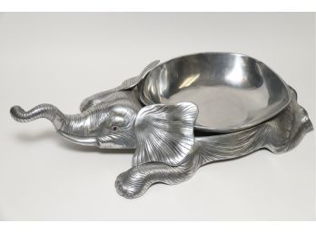 Arthur Court Pewter Elephant Form Centerpiece Dish