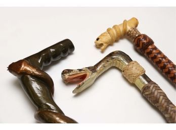 Set Of Three Snake Canes