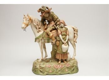 Royal Dux Porcelain Knight On Horseback Sculpture