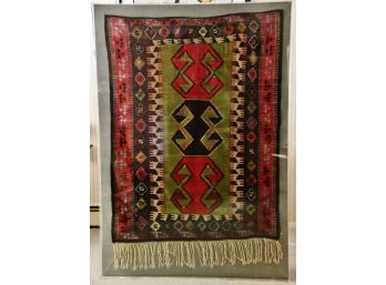 Antique Kilim Rug In Lucite Frame  With Provenance