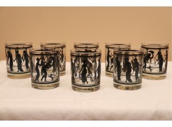 Set Of 8 Bergdorf Goodman Silhouette Drinking Glasses
