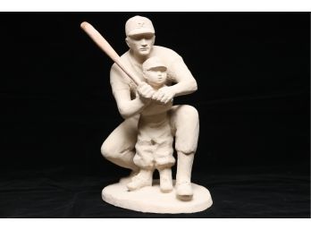 Father And Son Clay Baseball Sculpture