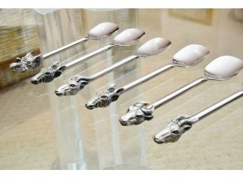 Collection Of Animal Spoons  Zebra-elephant-ram
