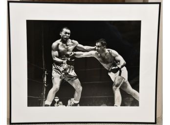 Rocky Marciano Vs. Joe Louis Boxing Photograph Framed